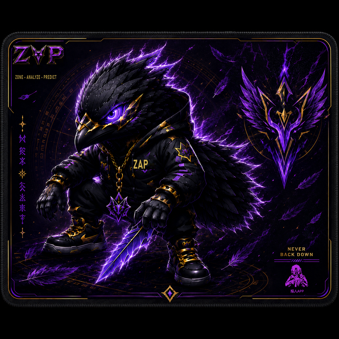 Z.A.P 战术鼠标垫·短款 · 紫金款完整展示